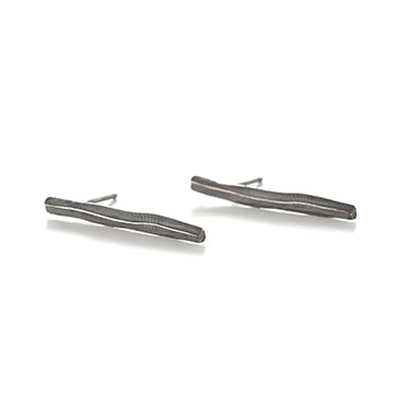 fixed Long ear studs blackenedwith grain structure