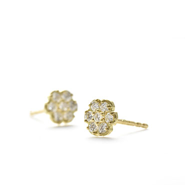 Boucles d'oreilles en forme de fleur avec diamants - Wim Meeussen Anvers