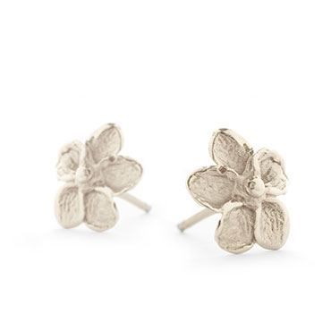 Boucles d'oreilles fleurs en or blanc - Wim Meeussen Anvers
