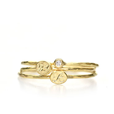 Combi stackable rings with engraving or diamond