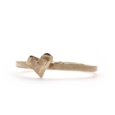 Stacking ring with heart in gold - Wim Meeussen Antwerp