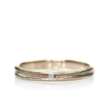 Fine engagement ring with diamond in hollow