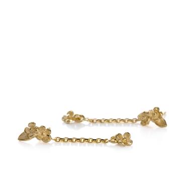 Floral golden earrings