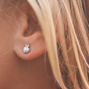 Children earrings in silver - Apple
