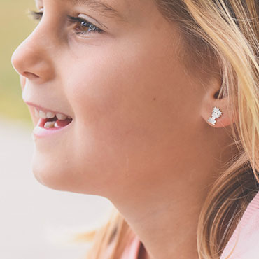Children earrings in silver - Lion