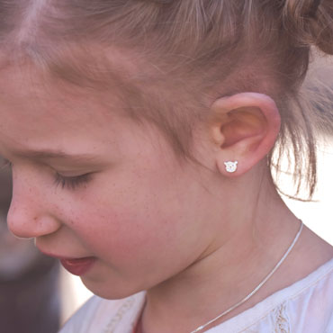 Children earrings in silver - Bear