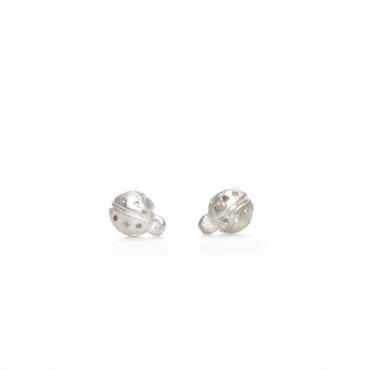 Children earrings in silver - Ladybug