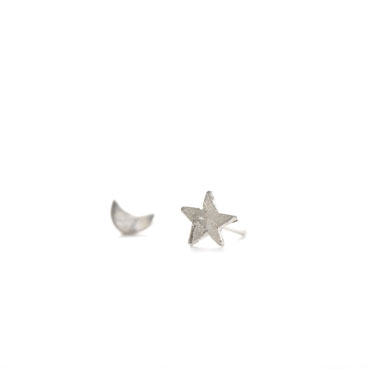 Children earrings silver - Moon & Star