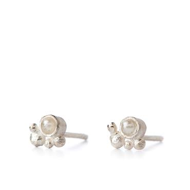 Silver earrings with pearls - Wim Meeussen Antwerp