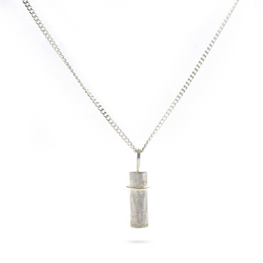 cylindrical mourning pendant in silver with gold - Wim Meeussen Antwerp