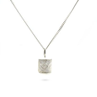 mourning pendant in silver with heart - Wim Meeussen Antwerp