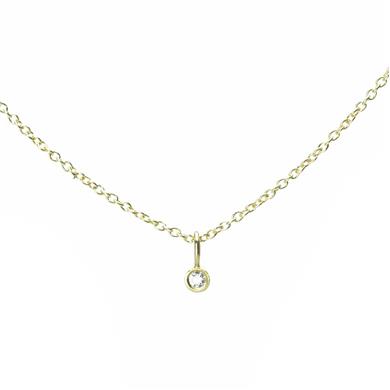 Small pendant in yellow gold witha fine diamond