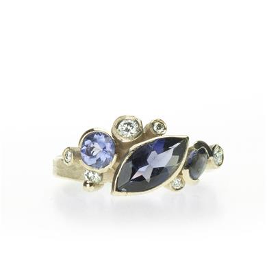 Festive ring with (semi-) precious stones - Wim Meeussen Antwerp