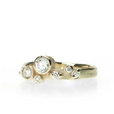 Festive ring with diamonds