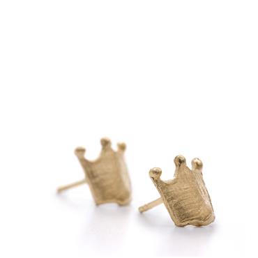 Crown earrings in white gold