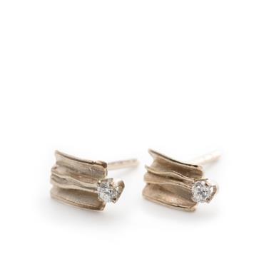 Boucles d'oreilles en or blanc avec diamant - Wim Meeussen Anvers