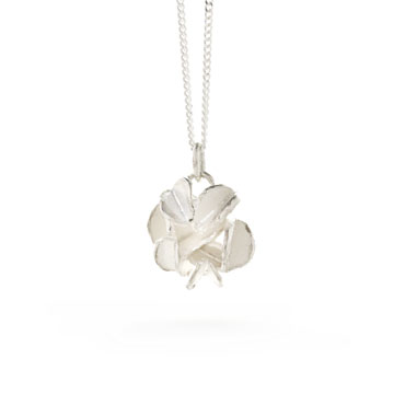 Petite pendentif feuilles abstraites en argent - Wim Meeussen Anvers