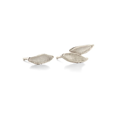 Small LEAF-SHAPED ASYMMETRICAL EARRINGS