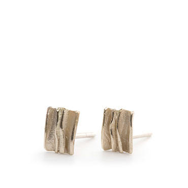 white golden ear studs