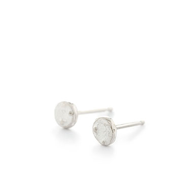 boucles d'oreilles mini disque rond en argent