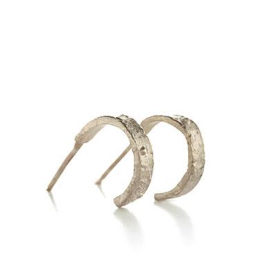 boucles d'oreilles brutes en or blanc - Wim Meeussen Anvers