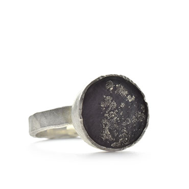 Ring in silver with pyrite - Wim Meeussen Antwerp