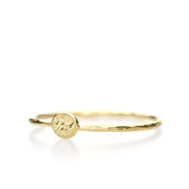 stacking ring with engraving in gold