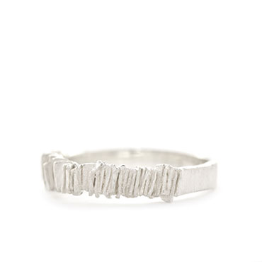 Bague en argent avec lignes - Wim Meeussen Anvers