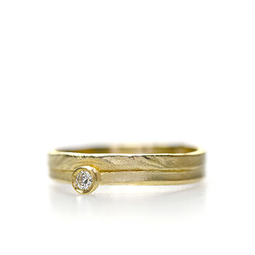 Ring in yellow gold with diamond - Wim Meeussen Antwerp