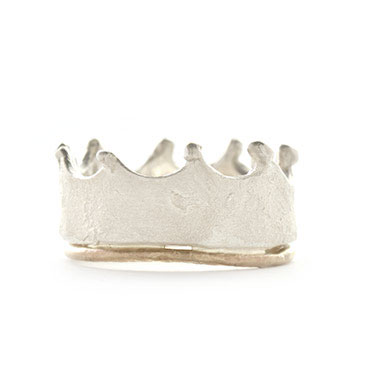 Bague couronne en argent avec or - Wim Meeussen Anvers