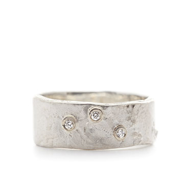 Bague en argent avec des diamants - Wim Meeussen Anvers