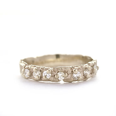 small rough ring with 7 diamonds - Wim Meeussen Antwerp