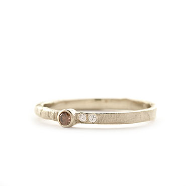 Thin ring with brown diamond