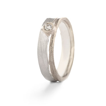 Bague combination argent et or