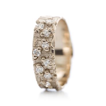 rough ring with 9 diamonds - Wim Meeussen Antwerp