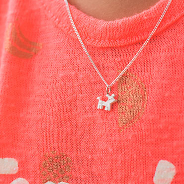 Silver childrens pendant - Dog