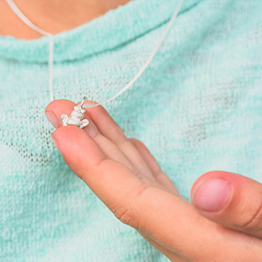 Children pendant in silver - Frog