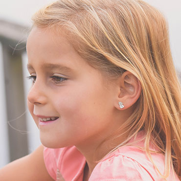 Children earrings in silver - Cat