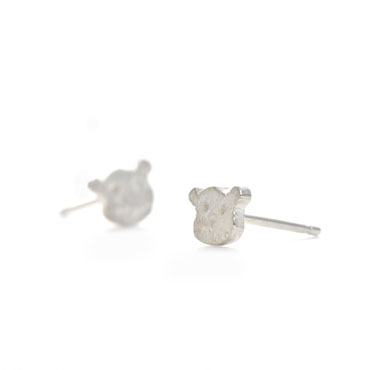 Children earrings in silver - Bear - Wim Meeussen Antwerp