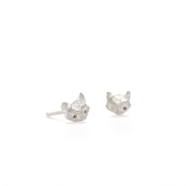 Children earrings in silver - Fox - Wim Meeussen Antwerp