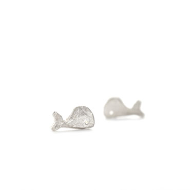 Children earrings in silver - Whale - Wim Meeussen Antwerp