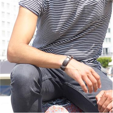 Leather bracelet with silver closure - Wim Meeussen Antwerp