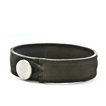 Leather bracelet with button loop - Wim Meeussen Antwerp