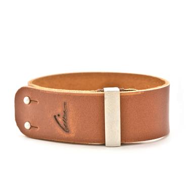Brede leder armband - Wim Meeussen Antwerpen