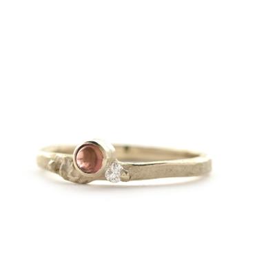 Bague fine avec tourmaline et diamant - Wim Meeussen Anvers