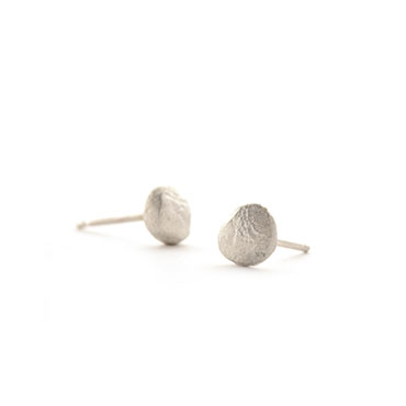 little boulder ear studs in silver