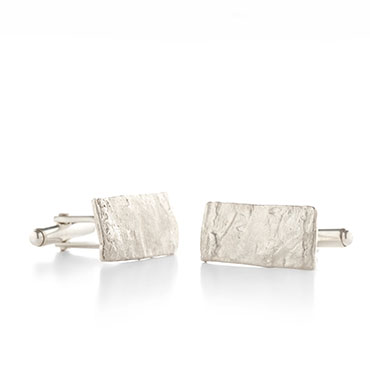 Rectangular cufflinks in silver