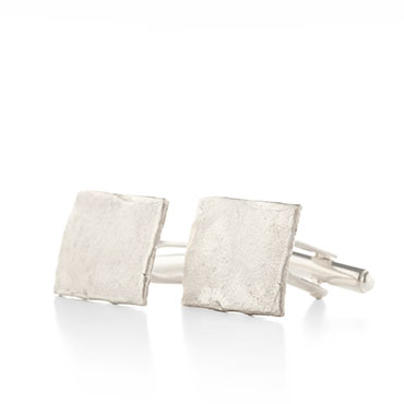 Square cufflinks in silver