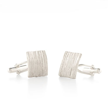 Cufflinks in silver with stripes - Wim Meeussen Antwerp