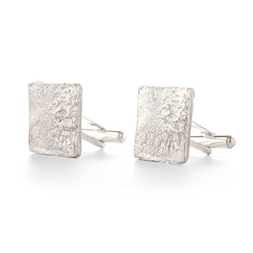 Rough cufflinks in silver